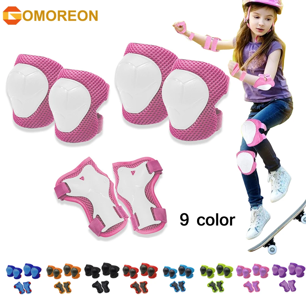 Cycling Gear For Kids - GOMOREON-Genouillères et coudières pour enfants, protège-poignets,